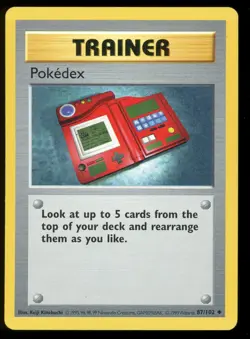 Pokedex 87/102 Uncommon Base Set Shadowless Pokemon Unlimited LP - Image 1