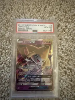 2019 Pokemon Sun & Moon Unified Minds #79 Jirachi GX PSA 10 - Image 1