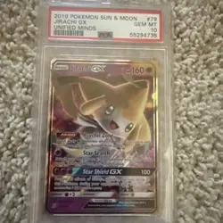 2019 Pokemon Sun & Moon Unified Minds #79 Jirachi GX PSA 10 - Image 3