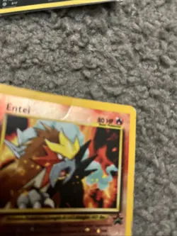 Entei Pokemon TCG 2000 Reverse HOLO #34 WOTC Black Star Promo Crease Damaged - Image 2