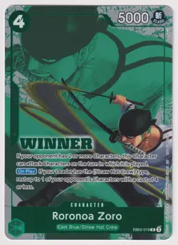 Roronoa Zoro EB02-019 Winner Promo NM One Piece TCG English - Image 1