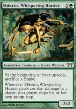MTG-1x-Moderate Play, English-Shisato, Whispering Hunter - Foil-Champions of Kam - Image 1