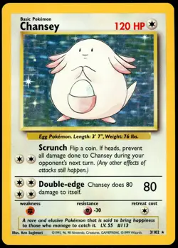 Chansey - 3/102 - Holo Rare - Base Set - Pokemon Card - HP - Image 1