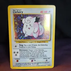Pokemon TCG Base Set Clefairy 5/102 Holo Rare Holo English 1999 40 HP - Image 1