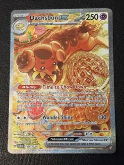 Pokemon TCG Stellar Crown Dachsbun EX 169/142 Special Illustration Rare Card NM - Image 1
