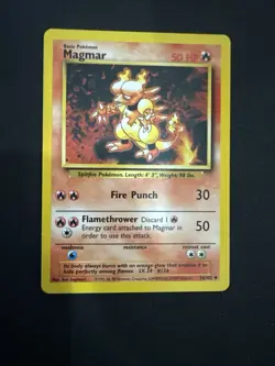 Magmar Base Set 36/102 Uncommon 50HP Unlimited English Regular Pokemon 1999 - Image 1