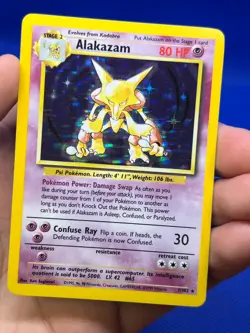 VTG 1999 Pokemon Base Set Unlimited Alakazam 1/102 Holo Rare NM -1 - Image 2