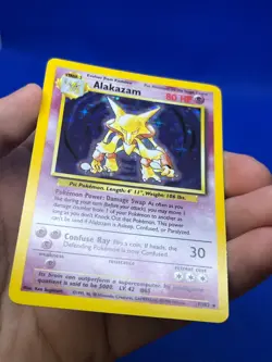 VTG 1999 Pokemon Base Set Unlimited Alakazam 1/102 Holo Rare NM -1 - Image 5