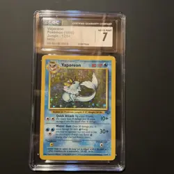 1999 Pokemon Vaporeon Jungle Holo Card 12/64 CGC 7 Near Mint Graded - Image 1