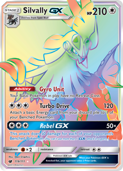 Silvally GX 119/111 Rainbow Rare Crimson Invasion Pokemon Holo NM/M - Image 1