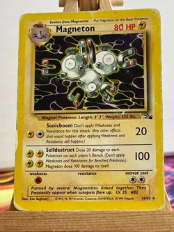 Magneton 26/62 Fossil Rare Englisch Poor Pokemon - Image 1