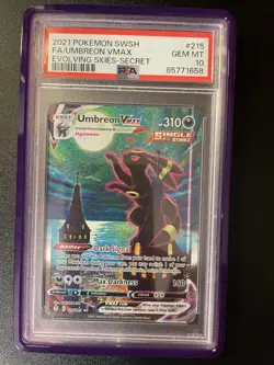 Umbreon VMAX 215/203 Alt Art Evolving Skies Pokemon moonbreon - PSA 10 GEM MINT - Image 1