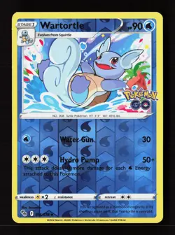 Wartortle 016/078 Uncommon Pokemon GO Pokemon Reverse Holo Near Mint - Image 1