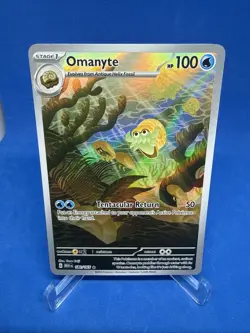 Pokemon Omanyte 180/165 Sv: Scarlet & Violet 151 Illustration Rare Holo English - Image 1