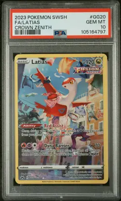 2023 POKEMON SWORD & SHIELD CROWN ZENITH #GG20 FULL ART/LATIAS PSA 10 - Image 1