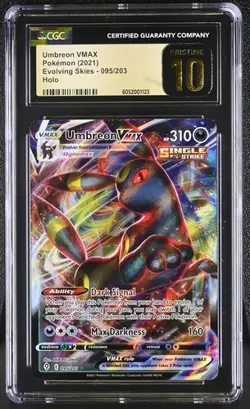 CGC 10 PRISTINE Umbreon VMAX 095/203 2021 Evolving Skies Holo Pokemon SWSH - Image 1