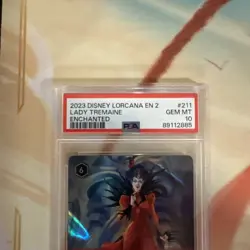 Disney Lorcana TCG EN 2 Lady Tremaine Imperious Queen Enchanted 211 PSA 10 - Image 3