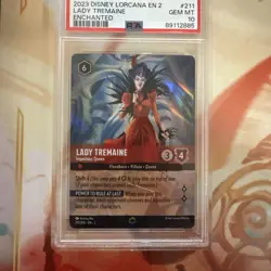 Disney Lorcana TCG EN 2 Lady Tremaine Imperious Queen Enchanted 211 PSA 10 - Image 4