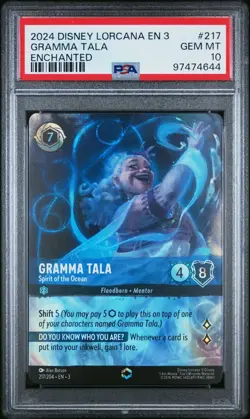 Disney Lorcana - Gramma Tala - Spirit of the Ocean #217 - Enchanted - PSA 10 - Image 1