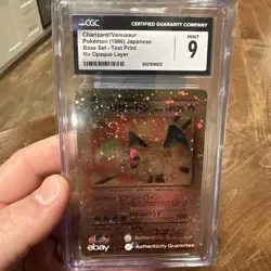 1996 Pokemon Japanese Test Print Charizard Venusaur No Opaque Layer #NNO CGC 9 - Image 4