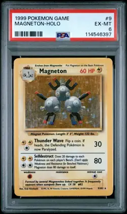 1999 POKEMON GAME #9 MAGNETON-HOLO PSA EX-MT 6 - Image 1