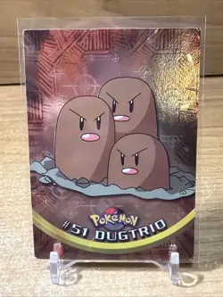 HP! Dugtrio #51 SILVERFOIL Rays Topps Pokemon TV AnimationEdition Black Label - Image 1