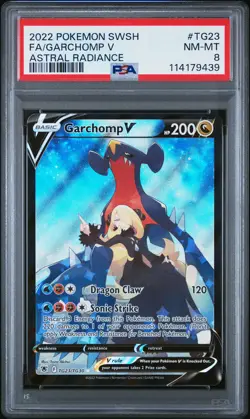 2022 POKEMON SWORD & SHIELD ASTRAL RADIANCE #TG23 FULL ART/GARCHOMP V PSA 8 - Image 1