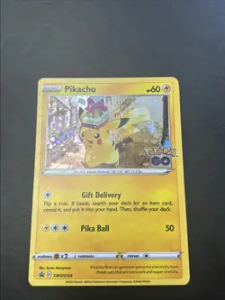 Pikachu LP SWSH234 Sword & Shield Promo Pokemon GO Cosmos Holo - Image 1