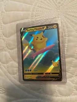 Pokemon TCG Surfing Pikachu V Celebrations 008/025 Holo Ultra Rare - Image 1