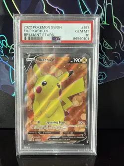 Pokemon Brilliant Stars - PIKACHU V FULL ART - 157/172 - PSA 10 - Image 1