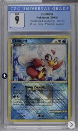 Pokemon TCG HeartGold & SoulSilver Delibird Pokemon League 39/123 CGC 9 Mint🔥 - Image 1