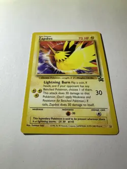 Pokemon Zapdos #23 Black Star Promo Aoki Error WOTC Vintage LP - Image 2