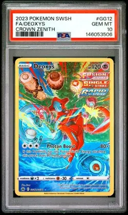 2023 POKEMON SWORD AND SHIELD CROWN ZENITH #GG12 FA/DEOXYS CROWN ZENITH PSA 10 - Image 1