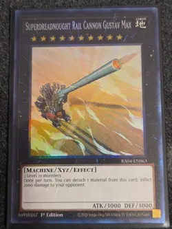 Yugioh Superdreadnought rail Cannon Gustav Max RA04-EN063 1st Collectors (NM) - Image 1