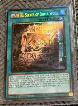 WANTED: Seeker of Sinful Spoils - RA03-EN074 - Secret Rare - 1st Ed - YuGiOh - Image 1