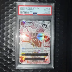 2025 One Piece OP11 EN #018 Honestly Impact Alternate Art PSA 10 GEM MINT - Image 1
