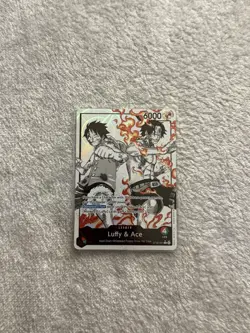 ST30-001 - Luffy & Ace Leader (Alternate Art Parallel - Black/White) - Near Mint - Image 1
