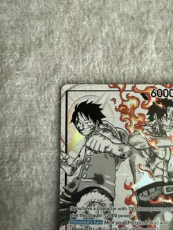 ST30-001 - Luffy & Ace Leader (Alternate Art Parallel - Black/White) - Near Mint - Image 3
