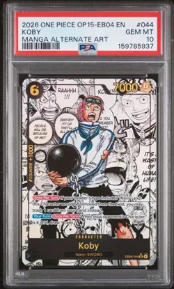 2026 One Piece CCG Koby Manga Alternate Art EB04-044 PSA 10 - Image 1