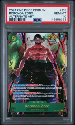 2024 One Piece Op06 Wings Of The Captain Roronoa Zoro #118 OP06-118 PSA 10 - Image 1