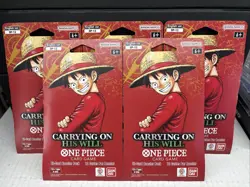 One Piece TCG OP-13 Carrying On His Will Sleeved Booster Pack Lot of 5 Sealed - Image 1