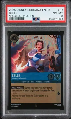 DISNEY LORCANA EN P3-PROMO #37 BELLE MAGICAL PLACES PSA 8 - Image 1