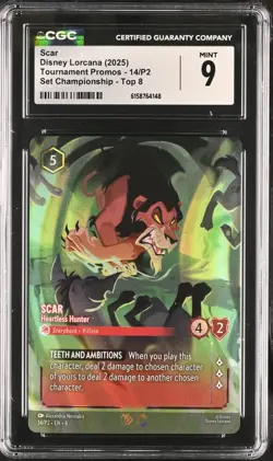 Disney Lorcana Promos Scar Heartless Hunter 14/P2 - CGC Mint 9 - Image 1