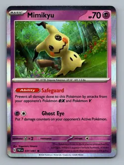Mimikyu #037/091 Holo Paldean Fates Pokemon Card - LP - Image 2