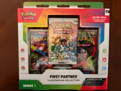 Pokemon TCG First Partner Illustration Collection Series 1 Box w/ 3 Promo Cards - Image 1