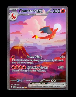 2023 Pokemon CHARIZARD EX Holo SPECIAL ILLUSTRATION RARE SV151 Card 199/165 DMG - Image 1