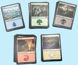 100 Basic Lands, 20 of Each Type, Mixed Sets, NM, Magic the Gathering MTG - Image 1