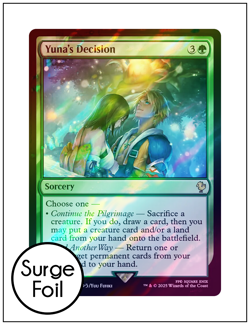 1x Yuna's Decision, Surge Foil, Final Fantasy, Magic MTG NM - Image 1