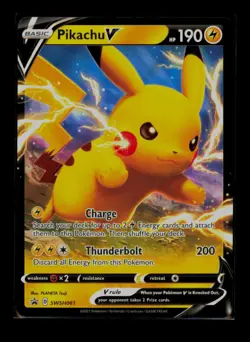 Pokemon Sword & Shield Promo Pikachu V SWSH061 Holo NM - Image 1