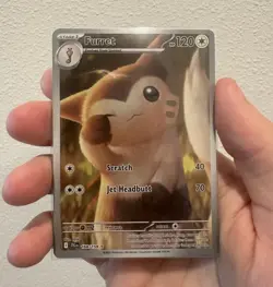 Pokemon TCG Furret 168/159 Sv09 Journey Together Illustration Rare Holo 120 HP - Image 1